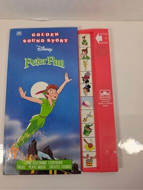 VTG Disney Peter Pan Story Book Tested Golden Sound Story WORKS 90s 1991